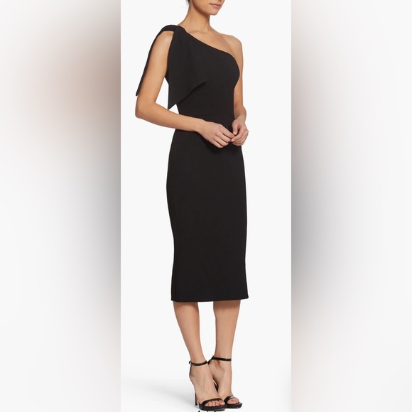 Dress the Population Tiffany One-Shoulder Midi Dress Black Size XL - Picture 8 of 14
